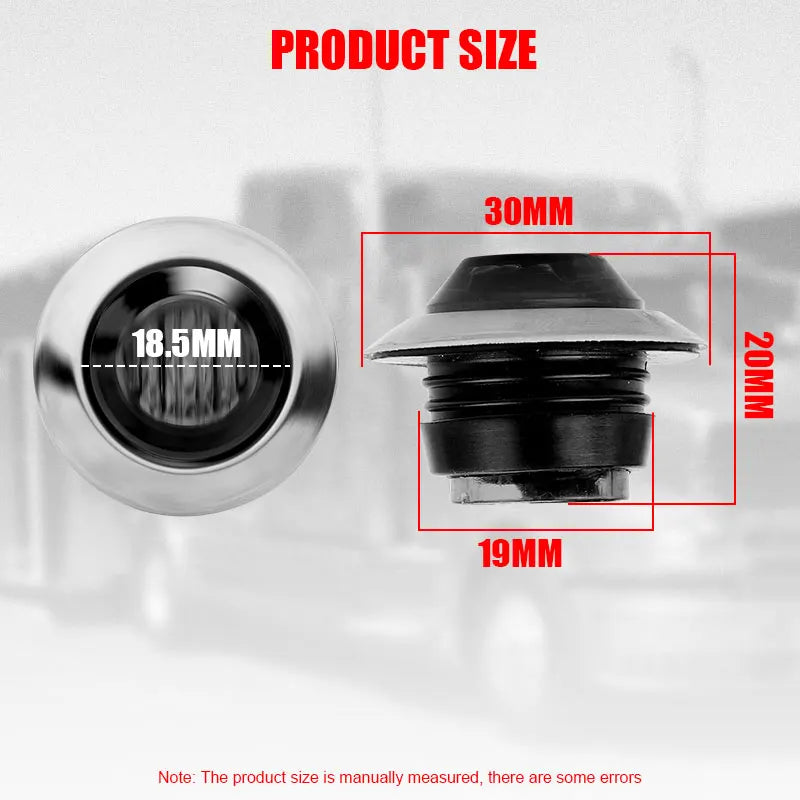 Diagram showing the dimensions of a product, including 30mm, 20mm, and 19mm measurements for a light component.