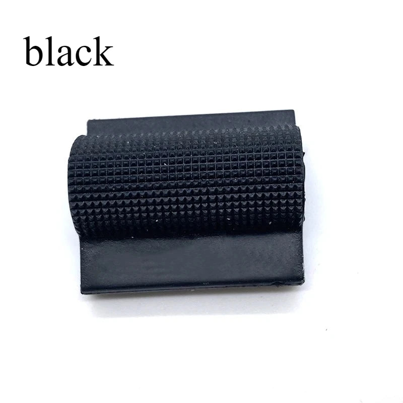 Black wear-resistant motorcycle shift lever protector with a textured grip.