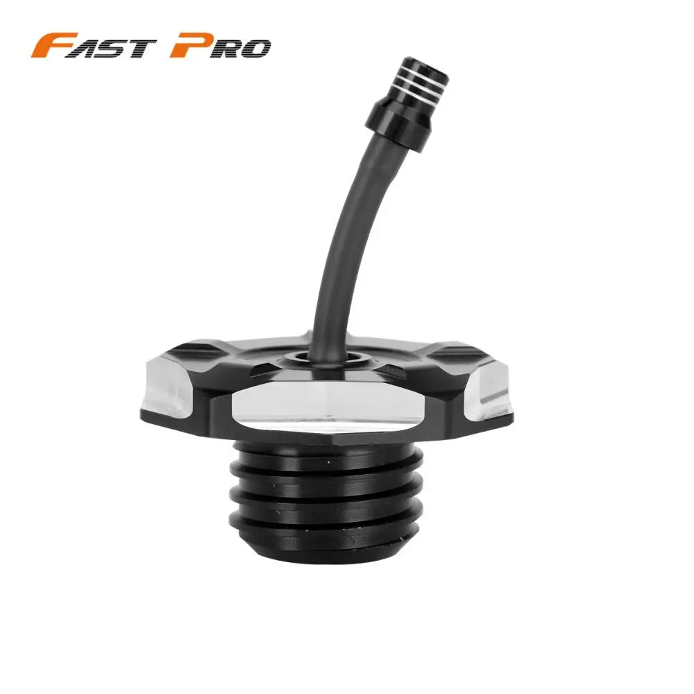 Black aluminum fuel tank cap cover for Honda CRF 110/125 motorcycle.