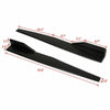 Black universal front bumper lip and side skirt kit with various measurements shown.
