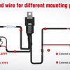 Diagram showing an extended wire harness kit for different mounting positions of a fog light.