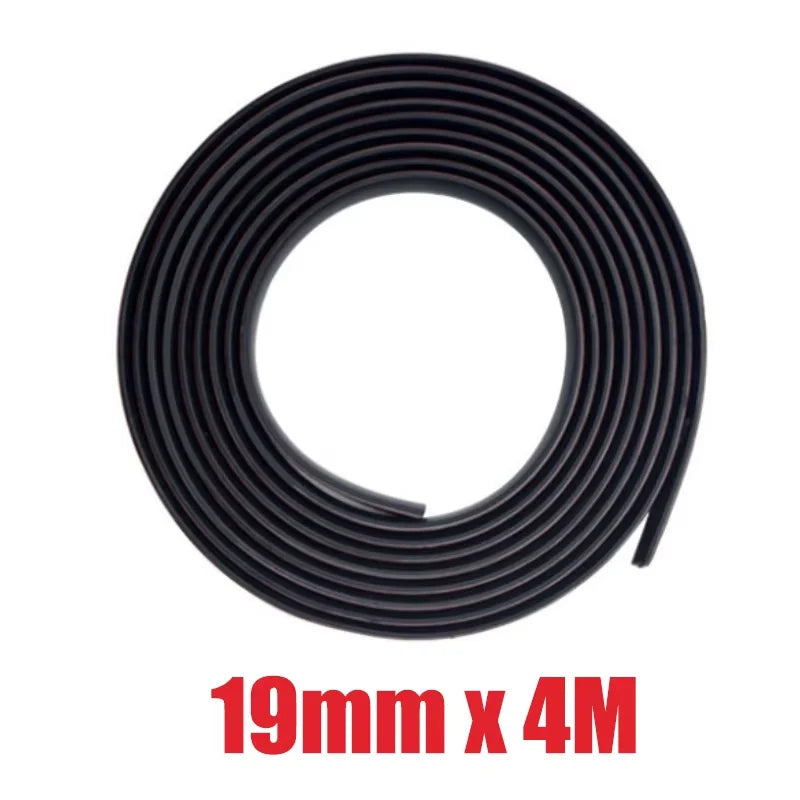 Black T-Shape rubber seal strip measuring 19mm by 4 meters