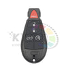 A black smart remote car key fob with a panic button and vehicle recognition features.
