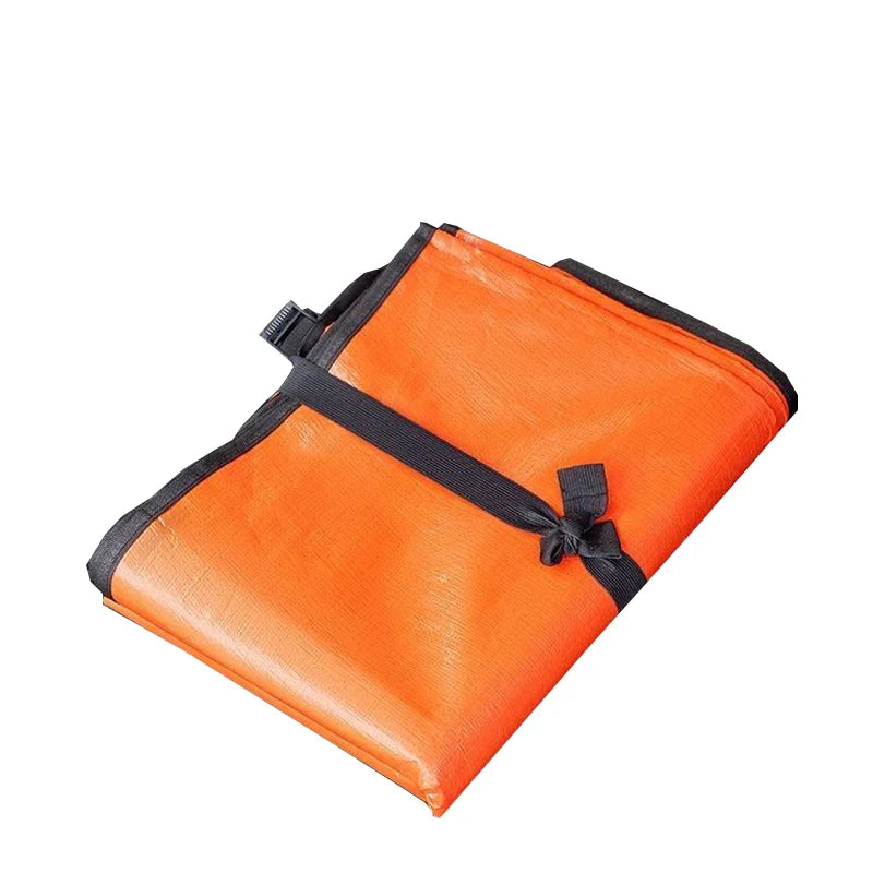 Orange waterproof car trunk liner mat with black tie closure