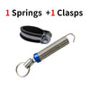 A set of one spring and one clasp for an automatic car trunk lid lifter.
