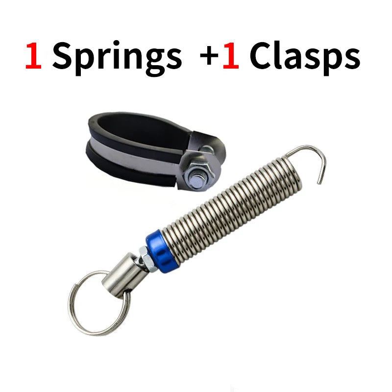 A set of one spring and one clasp for an automatic car trunk lid lifter.
