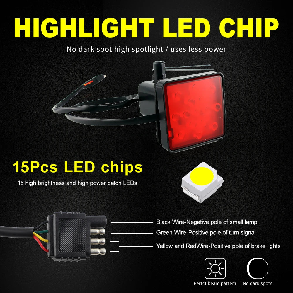 Red LED Trailer Hitch Light Cover
