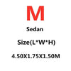 A red letter M above the word Sedan and a size specification 4.50x1.75x1.50M.