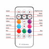 Steuerpanel für ein mehrfarbiges RGB-LED-Warnstroboskop mit Auswahl- und Farbtasten.