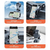 A 360° rotatable car phone mount with an extension rod used for horizontal, center console, and air vent navigation.