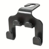 Black universal car seat mobile phone holder with storage hook.