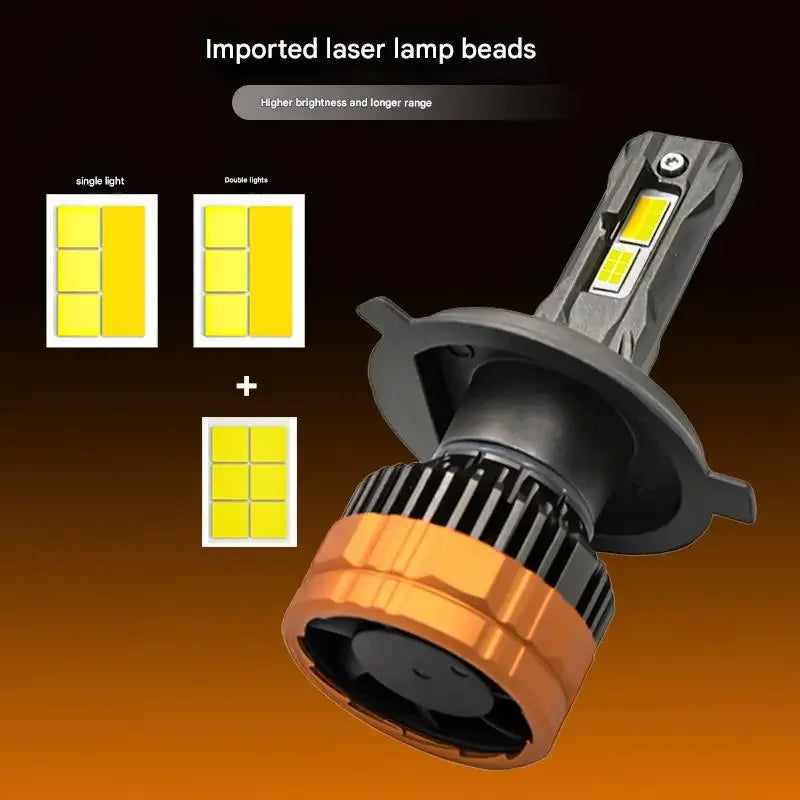Perles de lampe laser importées montrant les configurations simple et double avec un ensemble phare à commande à distance