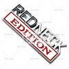 A 3D chrome car emblem decal with the word REDNECK in bold lettering.