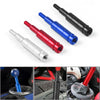 Aluminum gear knob extension for a Honda shift lever shown in various colors and installation contexts.