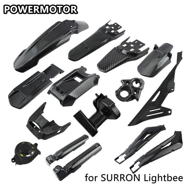 Set of carbon fiber lightbee components and body kits for Surron dirt bikes