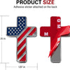 Silber- und rotes amerikanisches Flaggenkreuz-Aufkleber mit roter Schleife auf der Rückseite