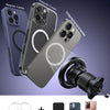A magnetic car phone holder optimized for MagSafe devices, shown alongside various phone cases and a non-MagSafe phone.