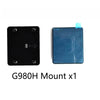 Schwarze Halterung und blaue Montageplatte für die G980H Dashcam.