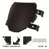 Black universal wind deflector cover for off-road motorcycles shown from the side.