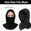 Une cagoule multifonctionnelle noire et respirante montrée sur le visage d'un mannequin et comme article séparé.