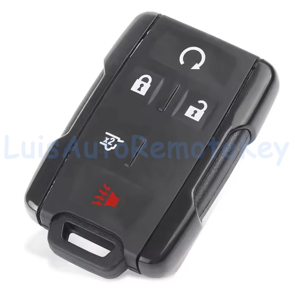 A black multi-button remote key fob with a lock icon and a key cutout visible.
