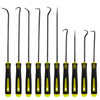 A set of precision oil seal and O-ring removal hooks in black and yellow.