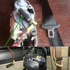 Diagnostic tools for car airbags showing components and installation in a vehicle interior.