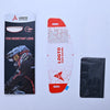 A replacement anti-UV windproof lens for a motorcycle helmet, packaged with instructions.