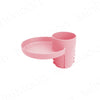 A pink 3-in-1 expandable travel tray designed for car seats and strollers.