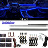 Eine Sammlung von 18 einzelnen RGB-LED-Streifen für Innen- und Außennutzung im Auto.