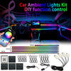 Auto-Ambientebeleuchtungs-Kit mit farbigen LED-Streifen und Steuerkomponenten für DIY-Funktionssteuerung