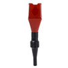 Red universal car fuel transfer funnel with a black plastic base