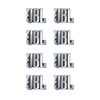 Five silver-colored 3D aluminum car audio emblems with the JBL logo.