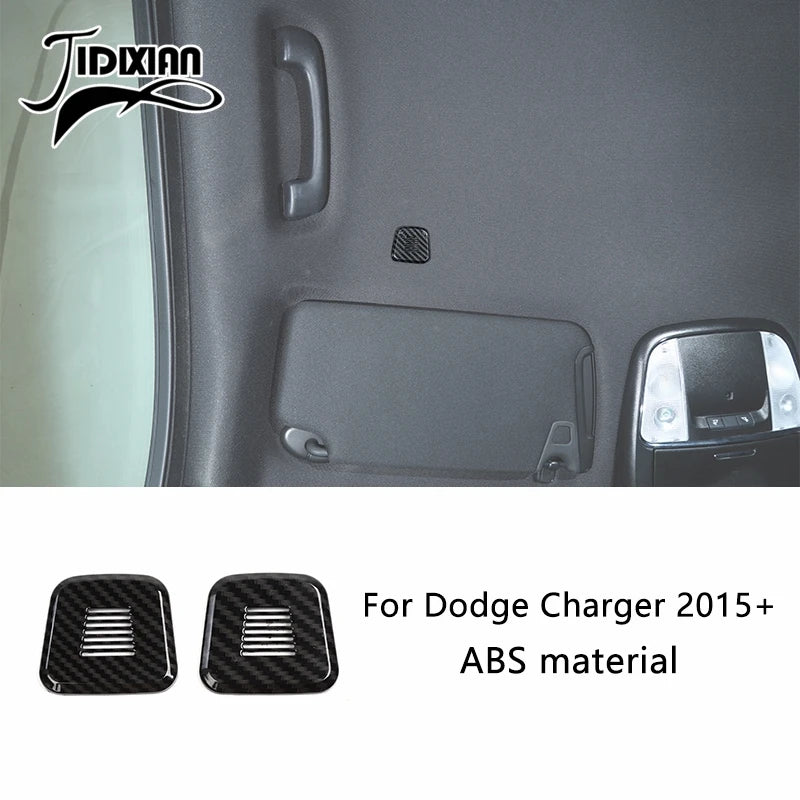 Carbon fiber interior decoration kit for Dodge Charger featuring ABS material components.