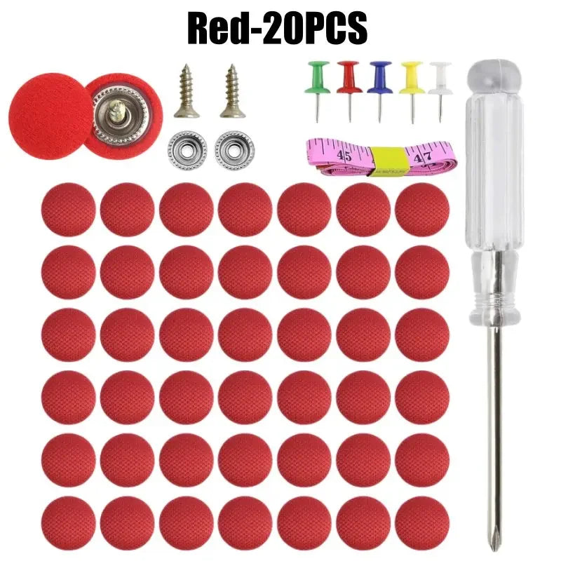 Red 20 pieces of car roof interior trim clip fasteners with screw caps