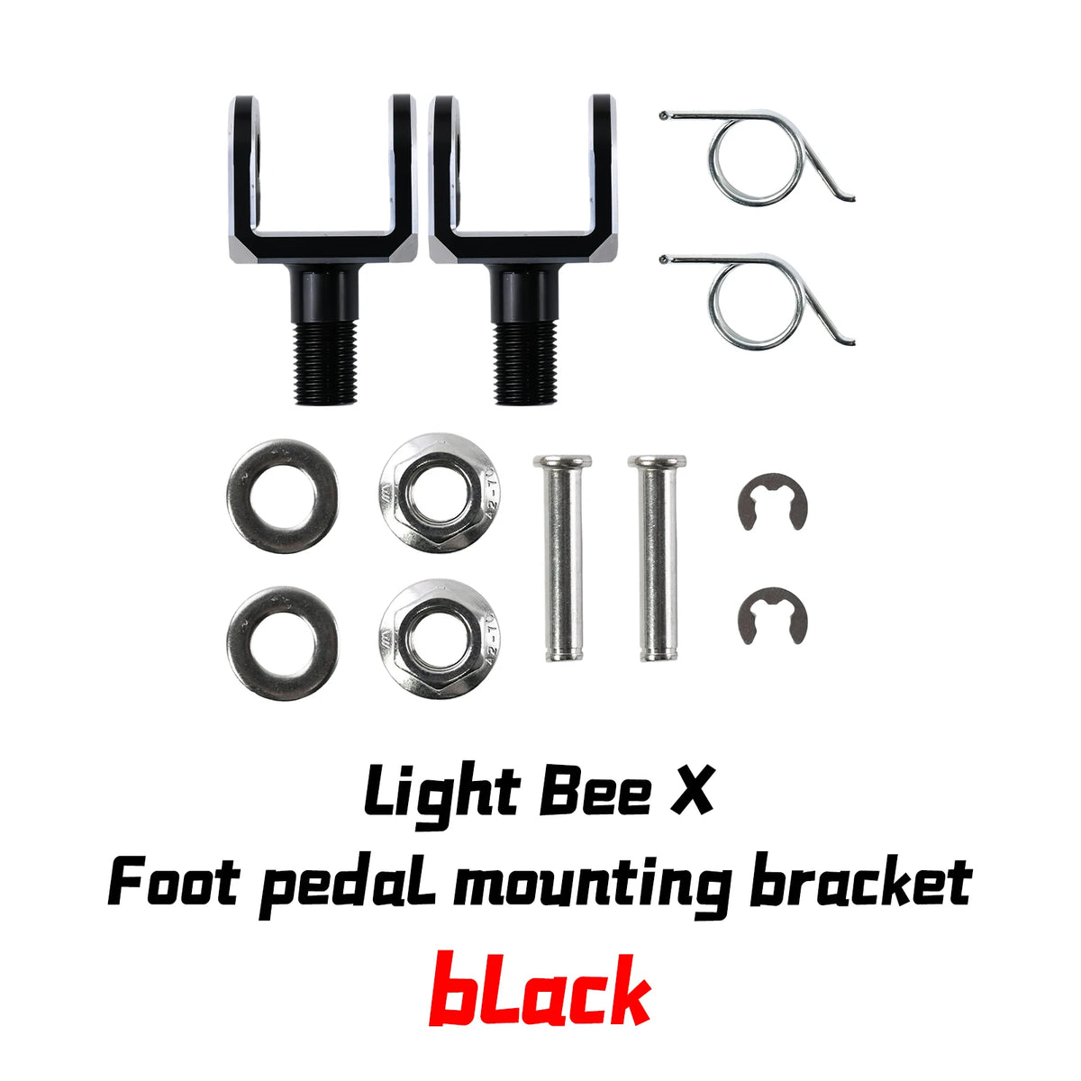 Montagekit für Fußpedalhalterung der Black Light Bee X für E-Bikes und Motorräder