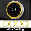 Four gold out rings for interior air vent trim covers