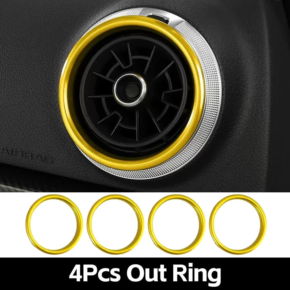 Four gold out rings for interior air vent trim covers