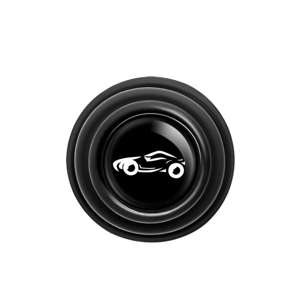 A black silicone car door shock absorber pad is centered against a dark background.