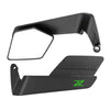 A black adjustable motorcycle side mirror assembly shown from the side.