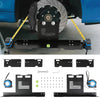 A professional automotive wheel alignment tool kit showing various components for vehicle alignment.