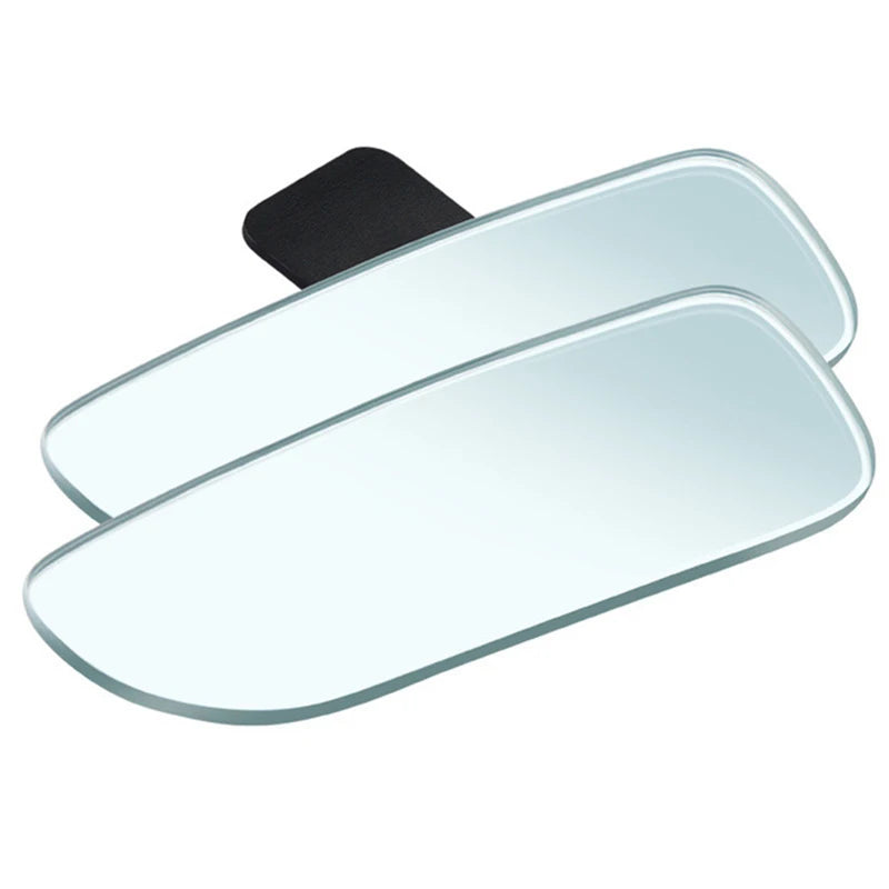 A convex angle car mirror with a black mounting base.