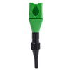 Green universal car fuel transfer funnel with a black threaded base