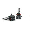 A 50W H7 LED car headlight bulb with a black and silver housing.