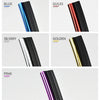 A collection of black molding trim strips in various colors including blue, gules, silvery, golden, and pink.