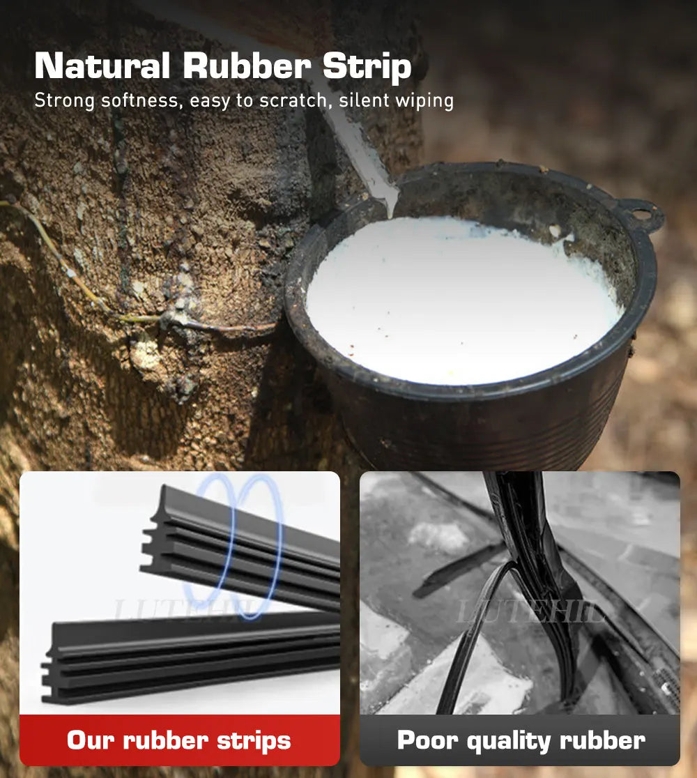 Natural rubber strips being used to wipe dirt off a tree trunk.
