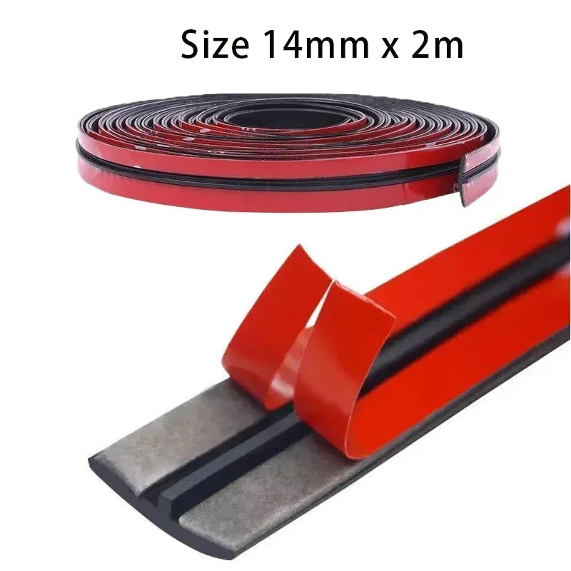 Roll of 14mm x 2m red and black car windshield and body seal strips