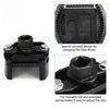 A black adjustable oil filter wrench featuring a special serrated design and a movable rod for easy size adjustment.