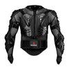 Black heavy-duty motocross riding jacket with mesh and armored panels
