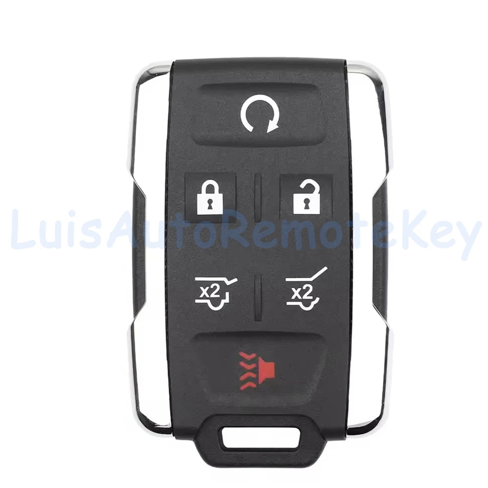 Black multi-button remote key fob with icons for lock, reset, and alarm features